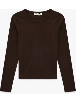 Koton Pamuklu Slim Fit Uzun Kollu Bisiklet Yaka Basic Tişört