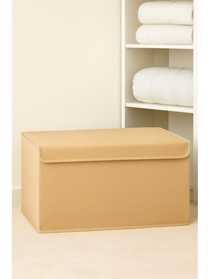 PremiumPort Mega Boy Destekli Kapaklı Kutu Hurç, Büyük Yorgan ve Battaniye Saklama