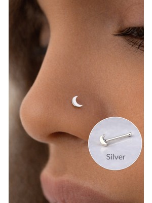 Sacce Scarves & Accessories Mini Ay 316 L Çelik Hızma Gümüş Renk Hilal Ay