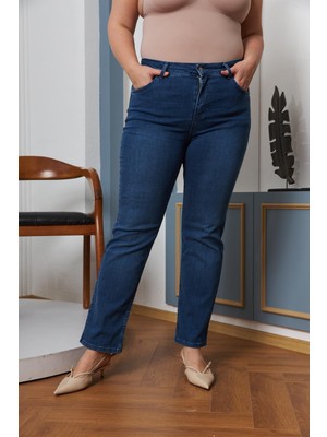 Rmg Boru Paça Büyük Beden Mavi Kot Pantolon
