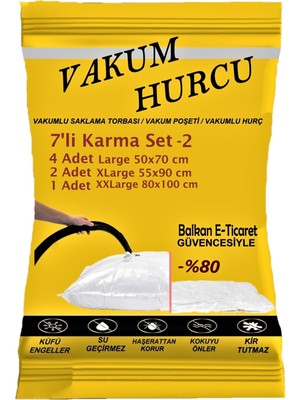 PremiumPort 7'li Karma Set Vakumlu Hurç ve Poşetler, Pratik ve Havalı Saklama