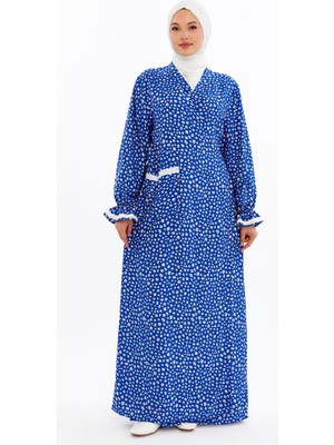 Melike Tekstil Pamuklu Viskon Cepli Fistolu Ev-Namaz Elbisesi