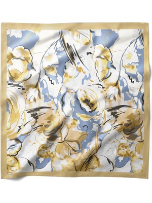 Hawwa Altın Fırça Desenli Bandana Fular