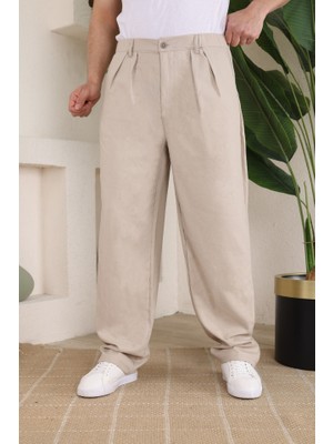 Etiler Collection Erkek Beli Lastikli Pileli Baggy Pantolon