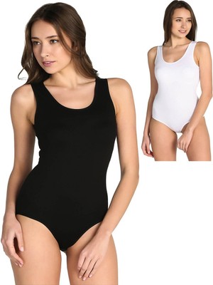 Tutku Kadın Kalın Askı 3 Siyah 3 Beyaz Çıtçıtlı Bady-Siyah-Beyaz-L