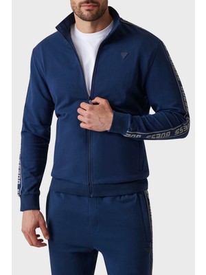 Guess Full Zip Pamuklu Regular Tapered Fit Dik Yaka Sweatshir TZ2YQ12K6ZS1 Erkek Sweat Z2YQ12 K6ZS1 G7R1