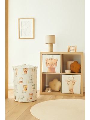 PremiumPort Renkli 3'lü Hayvan Figürleri Çocuk Odası Saklama Kutusu Seti