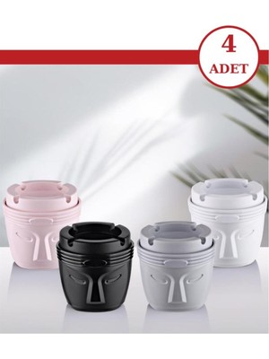 PremiumPort 4'lü Yuvarlak Küllük Seti Kokusuz ve Dumansız, Modern ve Şık Tasarım