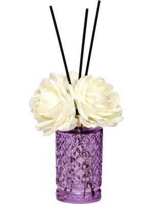 Missi Kristal Gül Serisi- Mor Silindir Cam/bosphorus Oda Kokusu