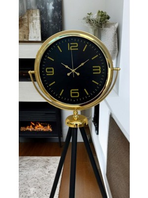 Sinems World Gold Dekoratif Tasarım Tripod Ayaklı Saat