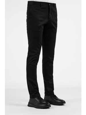 İmza Siyah Yan Cep Casual Slim Fit Pamuklu Chino Pantolon 1003255172
