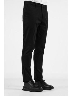 İmza Siyah Yan Cep Düz Paça Pamuklu Comfort Fit Chino Casual Pantolon 1003255167
