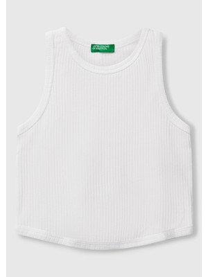 United Colors Of Benetton Beyaz Kız Çocuk Kj_fitilli Crop Atlet Model Kodu: ( 31H3CH01F101)