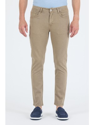 İmza Koyu Bej Pamuklu 5 Cep Casual Slim Fit 5 Cep Pantolon 1003250318