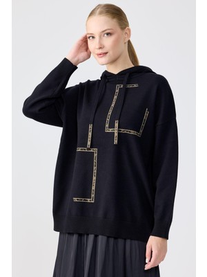 Tığ BLZ.22006.1 Taş Işlemeli Kapşonlu Bluz #11-25#