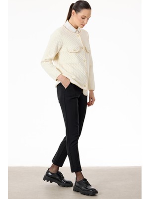 Tığ CKT.21787.1 Zincir Detaylı Şönil Triko Ceket #11-25#