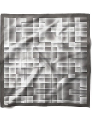 Hawwa Gri Mimari Desenli Bandana Fular