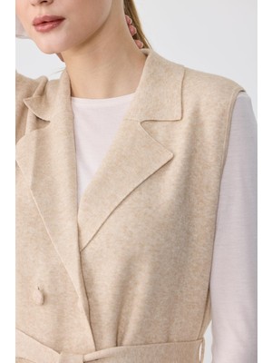 Tığ YLK.22013.1KRUVAZE Yaka Düğmeli Triko Yelek #11-25#