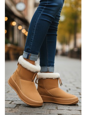 Ayakmod 25003 Taba Içi Kürklü Soğuğa Dirençli Kaymaz Kadın Bot