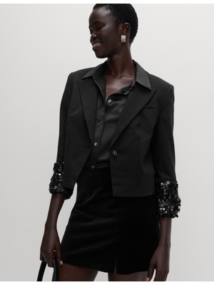 Marks & Spencer Payet Detaylı Kısa Blazer