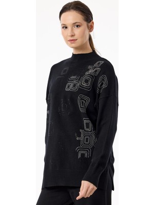 Tığ TKM.21754.1ÖNÜ Geometrik Payetli Pantolonlu Triko Takım #11-25#