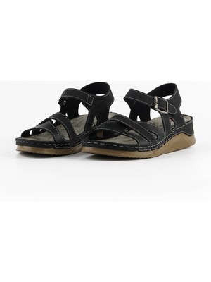 Tigerline Kadın Sandalet - Siyah - Konfor Destekli Yapı Şık Tasarım Yumuşak Taban Günlük Kullanıma Uygun