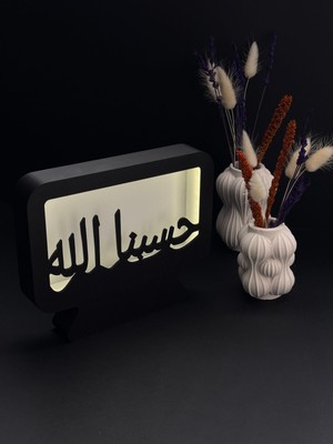 Printanomi Hasbunallah Yazılı Masaüstü LED Aydınlatma