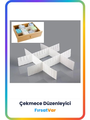 PremiumPort Çekmece Bölmeleyici 3'lü Set, Çok Amaçlı Organizatör, Pratik ve Ayarlanabilir