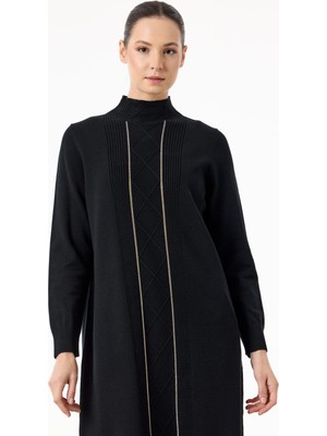 Tığ ELB.21768.1 Saç Örgülü Taşlı Triko Elbise #11-25#