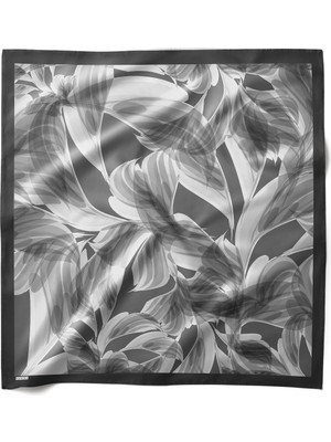 Hawwa Gümüş Yaprak Desenli Bandana Fular