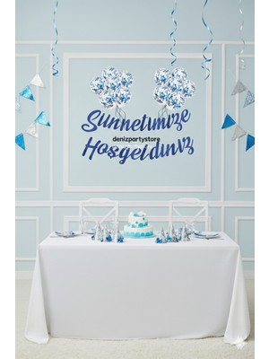 Deniz Party Store Sünnetimize Hoşgeldiniz Kaligrafi Yazı 10 Adet Şeffaf Konfetili Balon Yazı Set