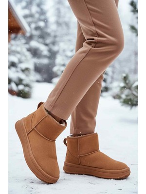 Ayakmod 25001 Taba Içi Kürklü Soğuğa Dirençli Kaymaz Kadın Bot