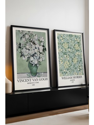 Huhuli Ahsap Siyah Cerceveli 2’li Modern Tablo HUHU277