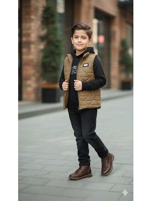 Gültekin Bebe Yavrucak Şişme Yelekli Sweatli Takım 1-4 YAŞ-3843652 - Açık Kahve