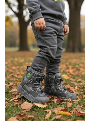 Marcokids 22664 Içi Küklü Soğağa Dirençli Kaymaz Taban Gri Erkek Çocuk Bot