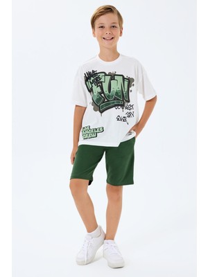 Rolypoly Erkek Çocuk Şortlu Takım 2-8 Yaş Beyaz