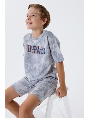 U.S. Polo Assn. U.s. Polo Assn Erkek Çocuk Batik Şortlu Takım  4-15 Yaş Gri