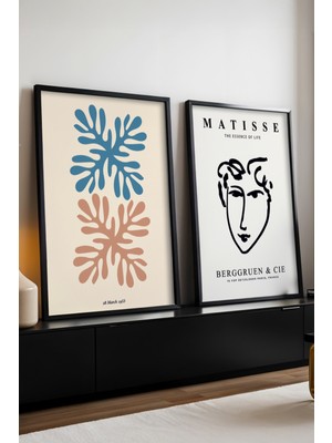 Huhuli Ahsap Siyah Cerceveli Sanatsal 2'li Set Tablo HUHU173