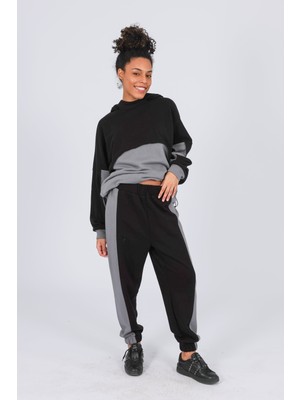 By Özlem Yazan Kapüşonlu Renk Bloklu Kadın Sweatshirt