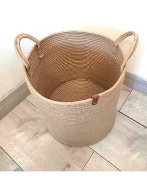 PremiumPort Çok Amaçlı Hasır Sepet, Banyo ve Dekor Için 30X30 cm