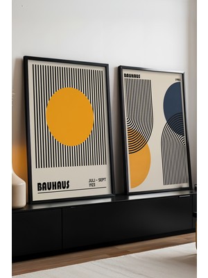 Huhuli Ahsap Siyah Cerceveli 2’li Modern Tablo HUHU244