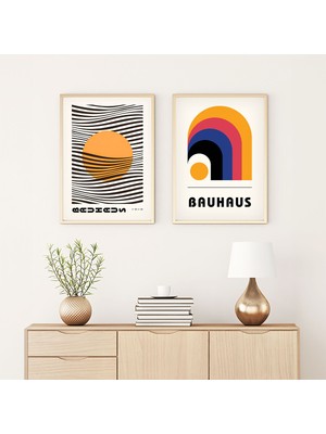 Huhuli Ahsap Cerceveli  2’li Modern Tablo HUHU246