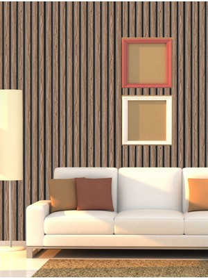 Golden DUVAR KAĞIDI - BORDÜR Silinebilir /temizlenebilir Ahşap Çıta Görünümlü 5.2m² Nonwoven Dekoratif Duvar Kağıdı