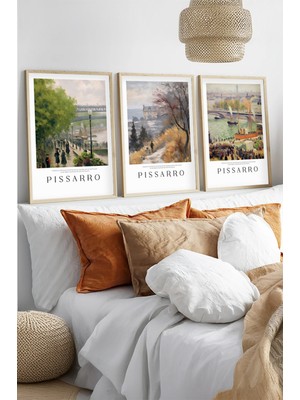 Huhuli Ahsap Cerceveli Camille Pissarro Tablo Seti HUHU552