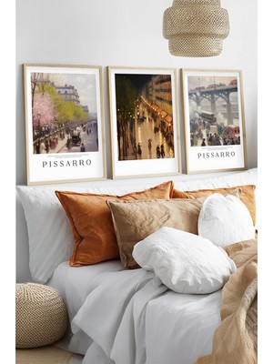 Huhuli Ahsap Cerceveli Camille Pissarro Tablo Seti HUHU553