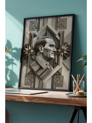 Huhuli Mustafa Kemal Ataturk Baskili Tablo HUHU497