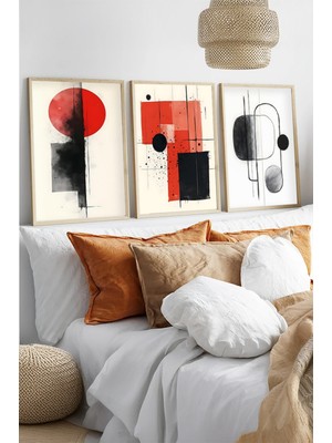 Huhuli Ahsap Cerceveli 3 Parca Set Tablo HUHU439