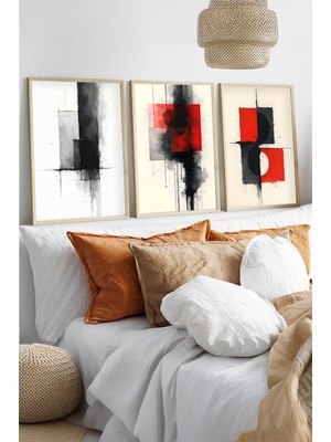 Huhuli Ahsap Cerceveli 3 Parca Set Tablo HUHU440