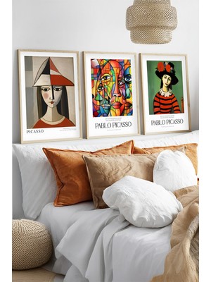 Huhuli Ahsap Cerceveli Pablo Picasso Tablo Seti HUHU544