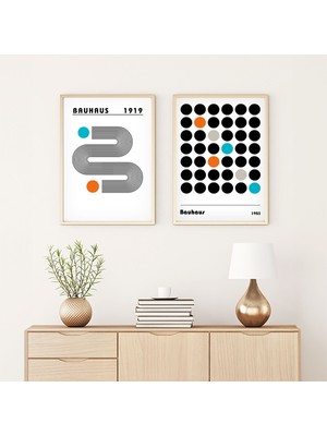 Huhuli Ahsap Cerceveli  2’li Modern Tablo HUHU248